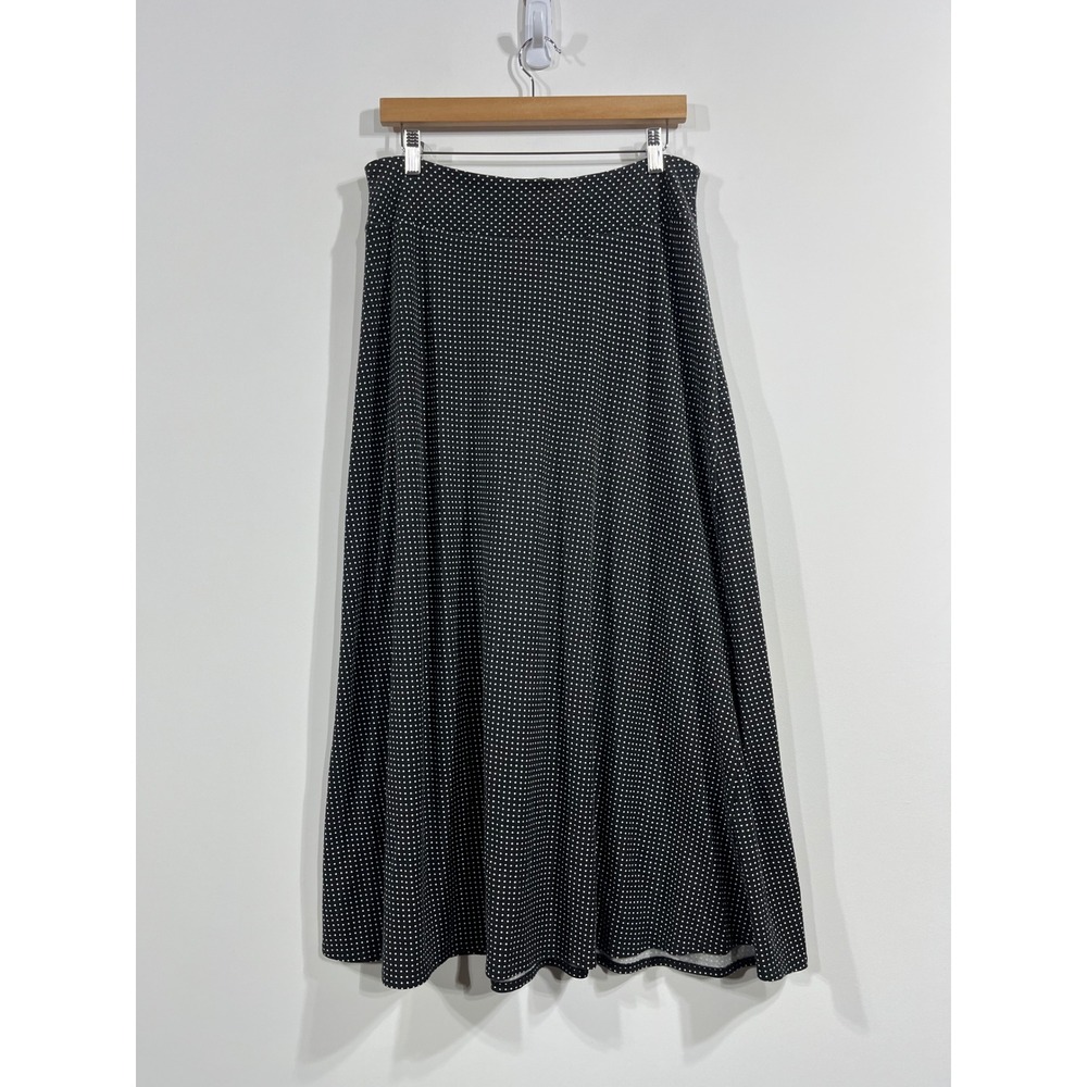 Talbots Polka Dot A-Line Midi Skirt Womens Medium Euro Summer Mature Resort Chic